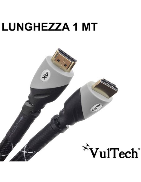 CAVO HDMI MASCHIO / HDMI MASCHIO VERSIONE 2.0 3D 4K 60HZ LUNGHEZZA 1MT AA14301PRO VULTECH