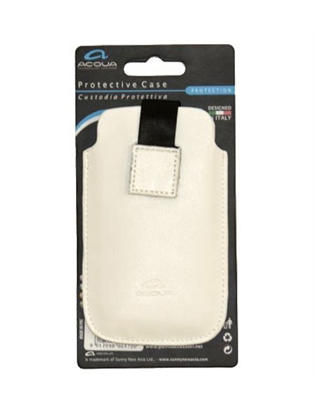 CUSTODIA SACCHETTO IN PELLE per APPLE IPHONE 3G, 3GS, 4, 4S COLORE BIANCO SERIE CITY MARCHIO ACQUA