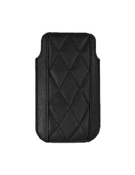 CUSTODIA IN PELLE A SACCHETTO FANTASIA ROMBI IPHONE 4, 4S COLORE NERO