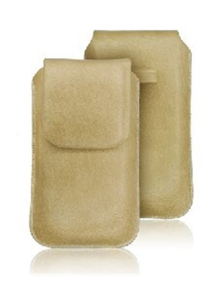 CUSTODIA IN PELLE A SACCHETTO IPHONE 3, 4, 4S COLORE BEIGE