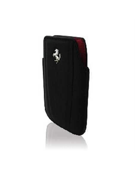 CUSTODIA IN VERA PELLE A SACCHETTO FERRARI FEMOIPBL per IPHONE 3G, 3GS, 4, 4S COLORE NERO