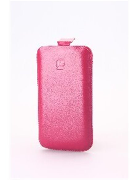 CUSTODIA IN VERA PELLE A SACCHETTO INDIGO CASE MISURA MEDIUM APPLE IPHONE 3GS, IPHONE 4, 4s e modelli similari COLORE ROSA