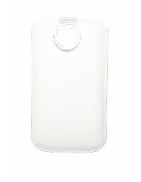 CUSTODIA IN VERA PELLE A SACCHETTO INDIGO CASE MISURA MEDIUM per iPhone 3gs, iPhone 4s E MODELLI SIMILARI COLORE BIANCO