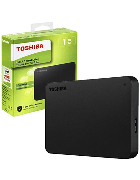 HARD DISK ESTERNO 2,5' 1TB CON TECNOLOGIA SUPERSPEED USB 3.0 COLORE NERO HDTB410EK3AA TOSHIBA BLISTER