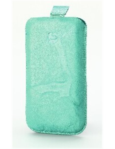 CUSTODIA A SACCHETTO IN VERA PELLE per SAMSUNG I9000 GALAXY S E MODELLI SIMILARI INDIGO CASE LARGE COLORE VERDE