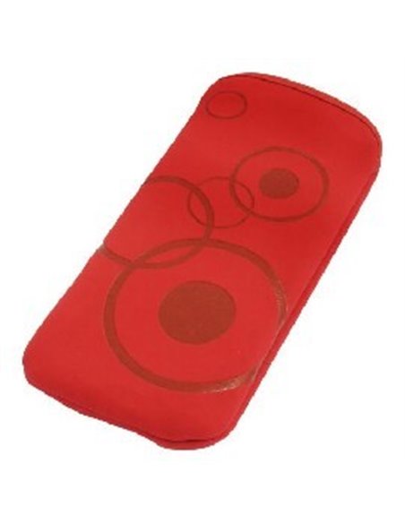 CUSTODIA A SACCHETTO IN TESSUTO per APPLE IPHONE 4, 4s E MODELLI SIMILARI FANTASIA FLEX COLORE ROSSO