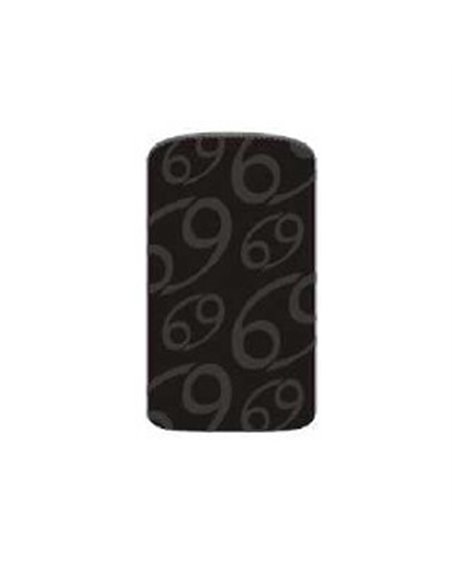 CUSTODIA A SACCHETTO IN TESSUTO per APPLE IPHONE 4, 4s E MODELLI SIMILARI FANTASIA FLEX COLORE NERO CON NUMERO 69