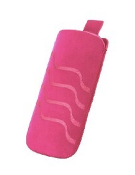 CUSTODIA A SACCHETTO IN TESSUTO per SAMSUNG I9000 E MODELLI SIMILARI FANTASIA WAVE COLORE ROSA