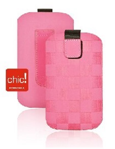 CUSTODIA A SACCHETTO IN TESSUTO per APPLE IPHONE 4, 4s E MODELLI SIMILARI FANTASIA MOTO COLORE ROSA