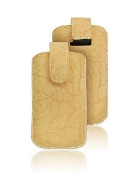 CUSTODIA A SACCHETTO IN PELLE per APPLE IPHONE 3G, 3GS, 4, 4S E MODELLI SIMILARI COLORE BEIGE