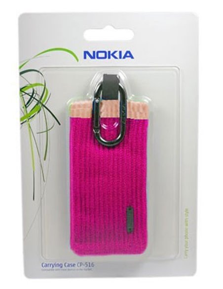 CUSTODIA CALZINO ORIGINALE CP-516 CON MOSCHETTONE per NOKIA N97, N95, X6 COLORE FUCSIA BLISTER SEGUE COMPATIBILITA'..