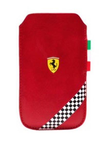 CUSTODIA A SACCHETTO IN PELLE FERRARI FEFOSLLR per SAMSUNG I9100 GALAXY S2, I9105 S2 PLUS E MODELLI SIMILARI COLORE ROSSO