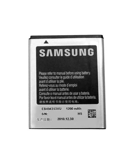 BATTERIA ORIGINALE SAMSUNG EB494353VUSTD per S5570 GALAXY MINI, S5280 GALAXY STAR 1200mAh LI-ION BULK SEGUE COMPATIBILITA'..