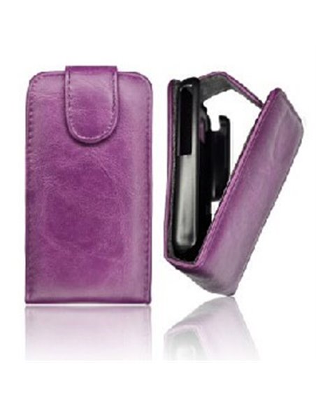 CUSTODIA VERTICALE FLIP PELLE SONY-ERICSSON X12 XPERIA ARC, LT15i ARC S, LT18i COLORE VIOLA