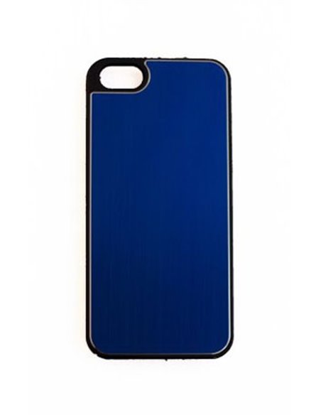 CUSTODIA per APPLE IPHONE SE, IPHONE 5S, IPHONE 5 - BACK RIGIDA EFFETTO ALLUMINIO COLORE BLU