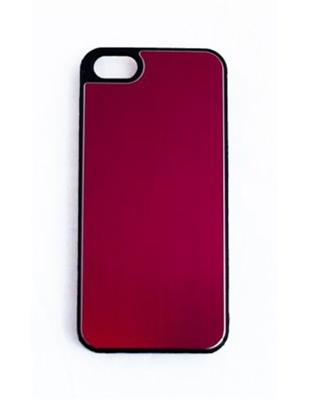 CUSTODIA per APPLE IPHONE SE, IPHONE 5S, IPHONE 5 - BACK RIGIDA EFFETTO ALLUMINIO COLORE ROSSO