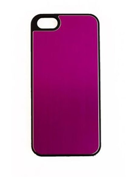 CUSTODIA per APPLE IPHONE SE, IPHONE 5S, IPHONE 5 - BACK RIGIDA EFFETTO ALLUMINIO COLORE ROSA