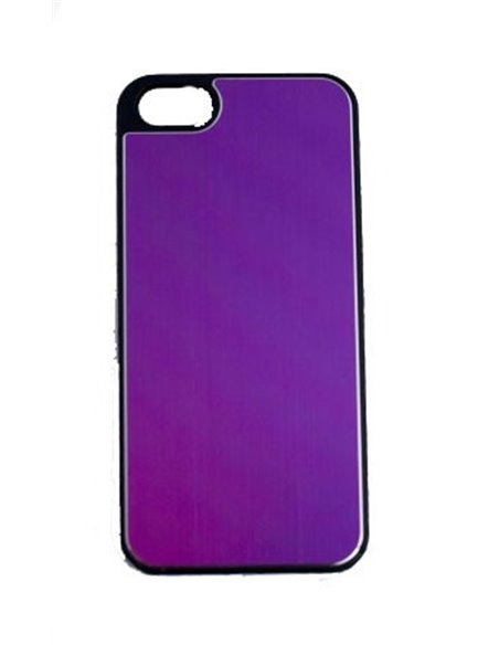 CUSTODIA per APPLE IPHONE SE, IPHONE 5S, IPHONE 5 - BACK RIGIDA EFFETTO ALLUMINIO COLORE VIOLA