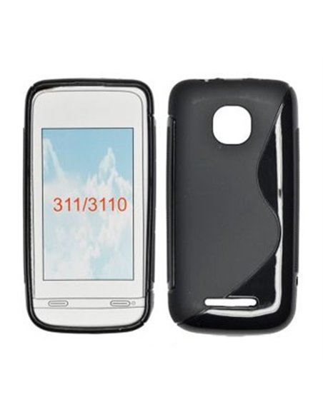 CUSTODIA GEL TPU SILICONE DOUBLE per NOKIA ASHA 311 COLORE NERO