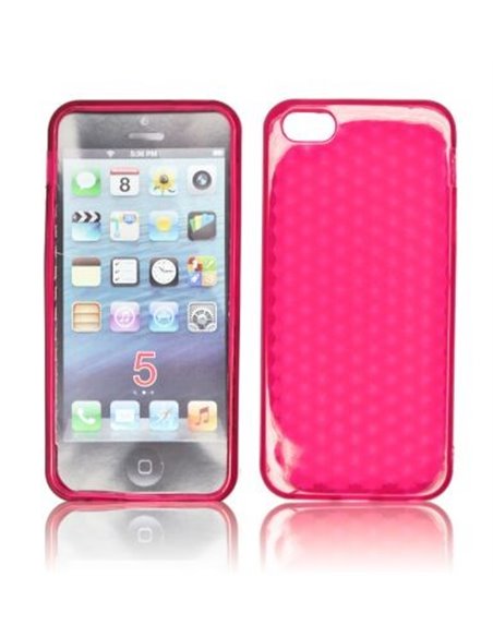 CUSTODIA GEL TPU SILICONE SEMI-RIGIDA per APPLE IPHONE 5, 5S COLORE ROSA