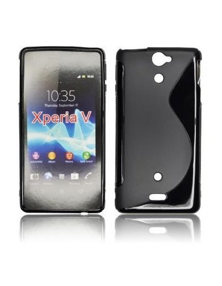 CUSTODIA GEL TPU SILICONE DOUBLE per SONY XPERIA V LT25I COLORE NERO