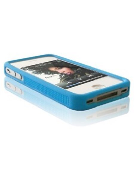 CUSTODIA GEL TPU SILICONE BUMPER per APPLE IPHONE 4, 4s COLORE BLU