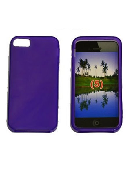 CUSTODIA GEL TPU SILICONE SATINATA per APPLE IPHONE 5, 5S COLORE VIOLA