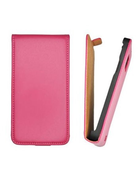 CUSTODIA VERTICALE SLIM FLIP PELLE per APPLE IPHONE 5, 5S COLORE ROSA