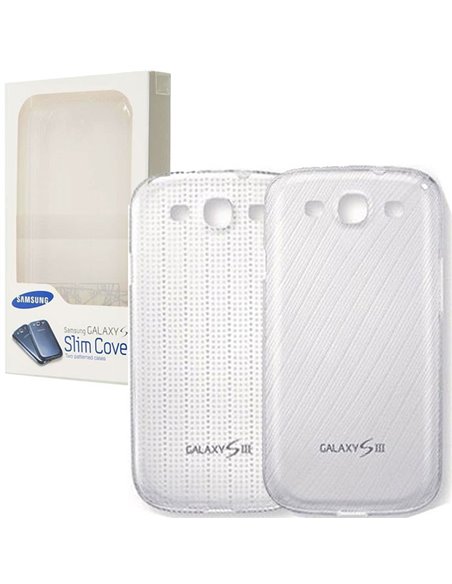 CUSTODIA ORIGINALE per SAMSUNG I9300 GALAXY S3, I9300i GALAXY S3 NEO - SLIM COVER IN TPU SILICONE TRASPARENTE 2 PEZZI BLISTER