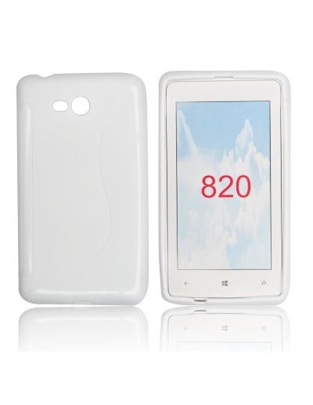 CUSTODIA GEL TPU SILICONE DOUBLE NOKIA LUMIA 820 COLORE BIANCO