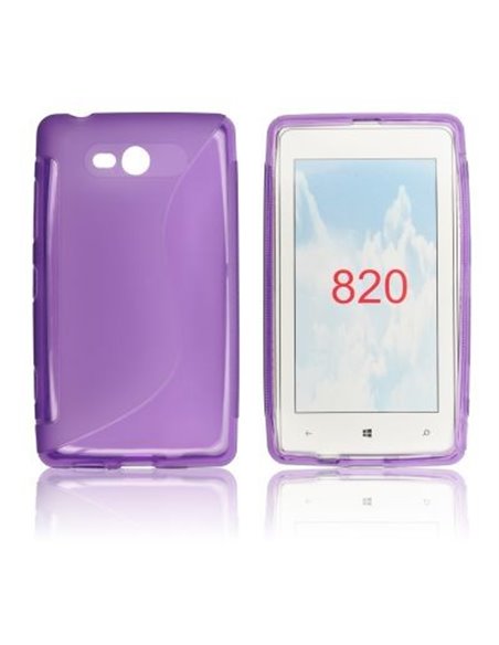 CUSTODIA GEL TPU SILICONE DOUBLE NOKIA LUMIA 820 COLORE VIOLA