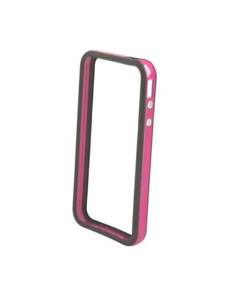CUSTODIA GEL TPU SILICONE BUMPER per APPLE IPHONE 5, 5S COLORE NERO-ROSA-NERO