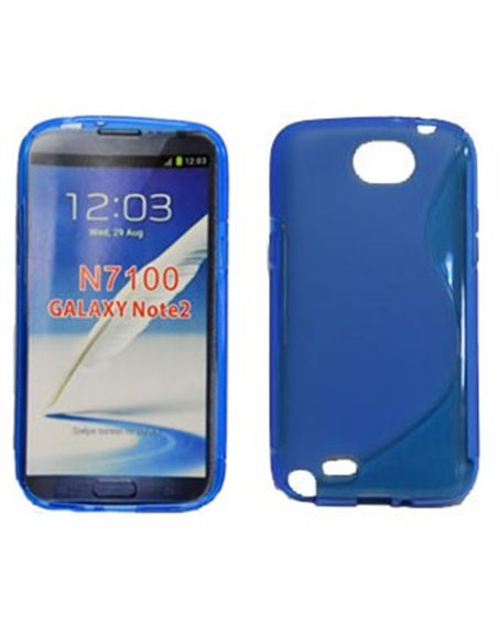 CUSTODIA GEL TPU SILICONE DOUBLE per SAMSUNG N7100 NOTE2, N7105 COLORE BLU