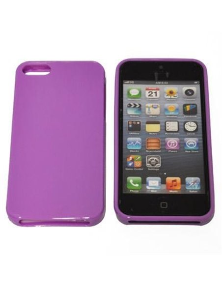 CUSTODIA GEL TPU SILICONE SEMI-RIGIDA per APPLE IPHONE 5, 5S COLORE VIOLA