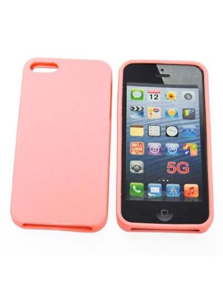 CUSTODIA GEL TPU SILICONE SEMI-RIGIDA per APPLE IPHONE 5, 5S COLORE ROSA