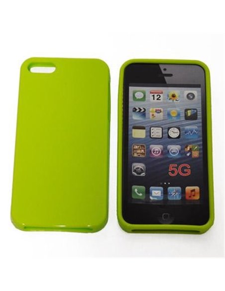 CUSTODIA GEL TPU SILICONE SEMI-RIGIDA per APPLE IPHONE 5, 5S COLORE VERDE