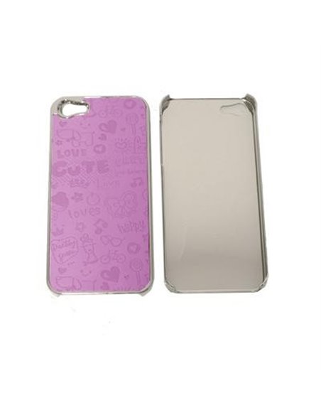 CUSTODIA per APPLE IPHONE SE, IPHONE 5S, IPHONE 5 - BACK RIGIDA FANTASIA DISEGNI BIMBI COLORE VIOLA