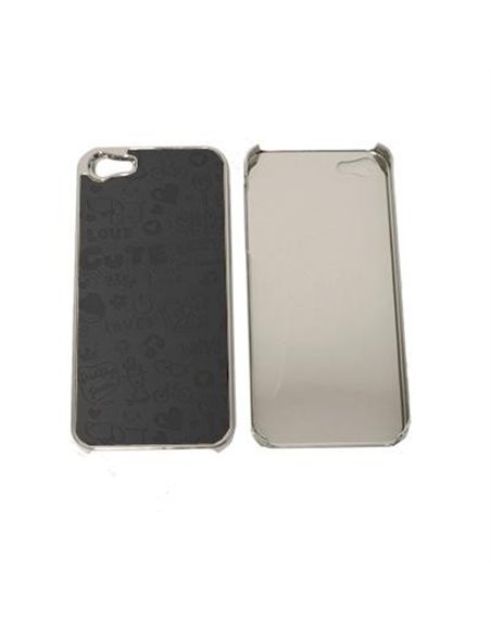 CUSTODIA per APPLE IPHONE SE, IPHONE 5S, IPHONE 5 - BACK RIGIDA FANTASIA DISEGNI BIMBI COLORE NERO