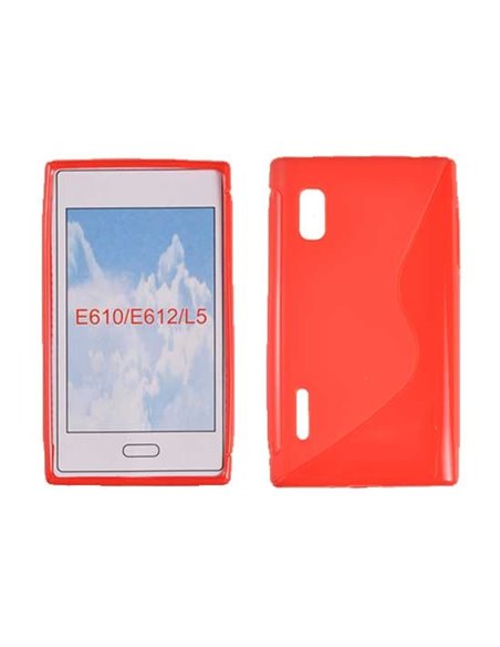 CUSTODIA GEL TPU SILICONE DOUBLE per LG E610 Optimus L5, E612 COLORE ROSSO