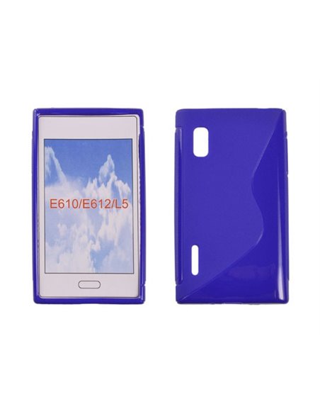 CUSTODIA GEL TPU SILICONE DOUBLE per LG E610 Optimus L5, E612 COLORE BLU