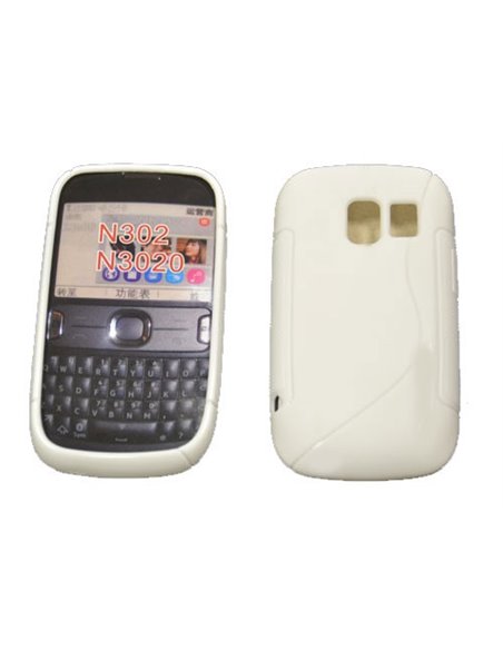CUSTODIA GEL TPU SILICONE DOUBLE per NOKIA ASHA 302 COLORE BIANCO