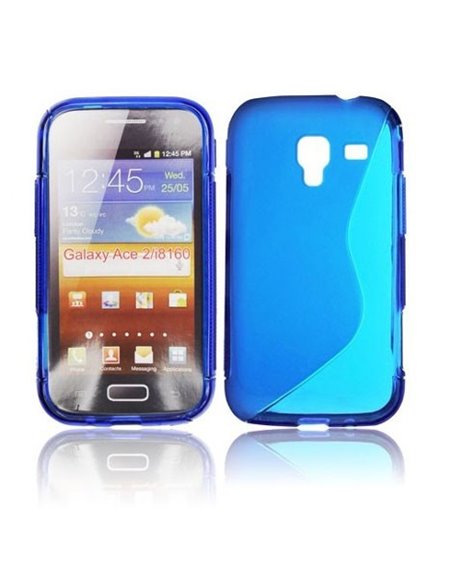 CUSTODIA GEL TPU SILICONE DOUBLE per SAMSUNG I8160 Galaxy Ace 2 COLORE BLU