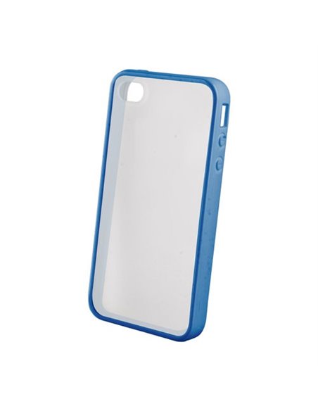 CUSTODIA per APPLE IPHONE SE, IPHONE 5S, IPHONE 5 - BACK RIGIDA TRASPARENTE SATINATA CON CORNICE COLORE BLU