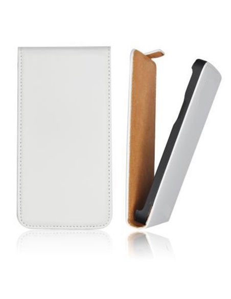 CUSTODIA VERTICALE FLIP SLIM PELLE SAMSUNG i9070 Galaxy Advance S COLORE BIANCO