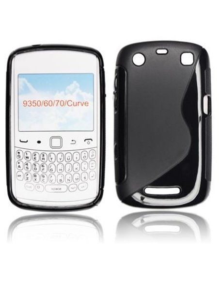 CUSTODIA GEL TPU SILICONE DOUBLE per BLACKBERRY 9360 Curve, 9350, 9370 COLORE NERO