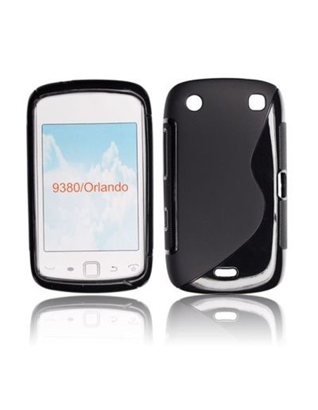 CUSTODIA GEL TPU SILICONE DOUBLE per BLACKBERRY 9380 CURVE ORLANDO COLORE NERO