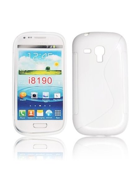 CUSTODIA GEL TPU SILICONE DOUBLE per SAMSUNG i8190 Galaxy S3 Mini, I8200 Galaxy S3 Mini VE COLORE BIANCO