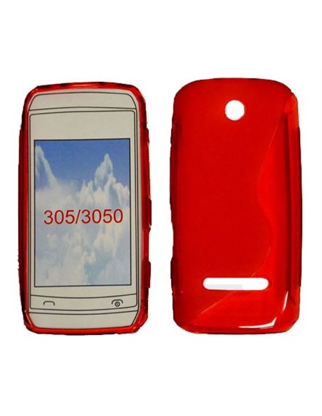 CUSTODIA GEL TPU SILICONE DOUBLE per NOKIA ASHA 305 COLORE ROSSO