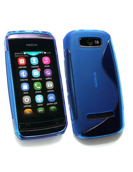 CUSTODIA GEL TPU SILICONE DOUBLE per NOKIA ASHA 305 COLORE BLU