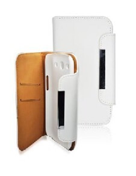 CUSTODIA ORIZZONTALE FLIP WALLET per APPLE IPHONE 5, 5S COLORE BIANCO CON PORTA CARTE